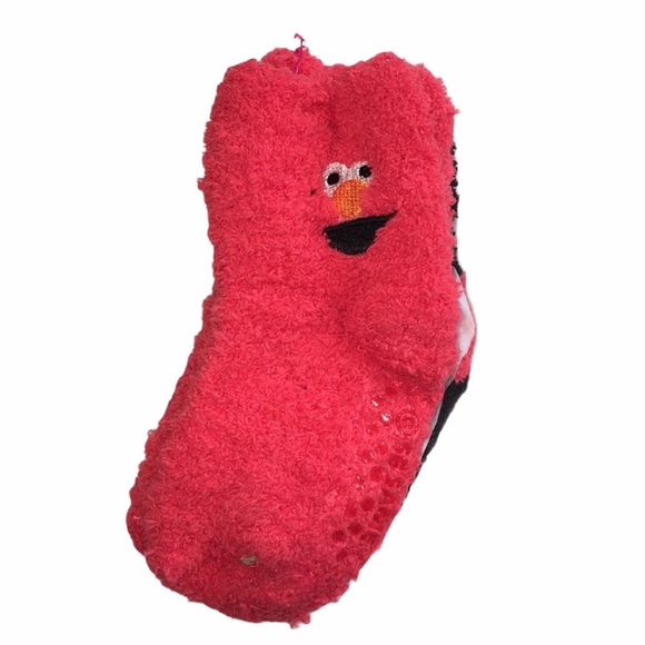 Elmo Fleece Socks with Grippers, Red, Size 18-24m - Picture 2 of 3
